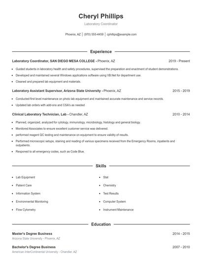 Resume example 1