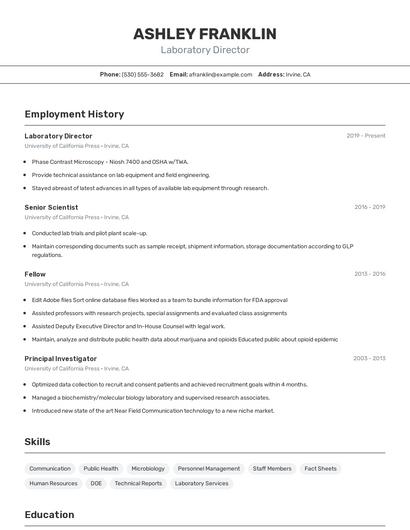 Resume example 2