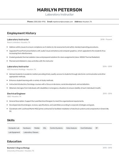 Resume example 2
