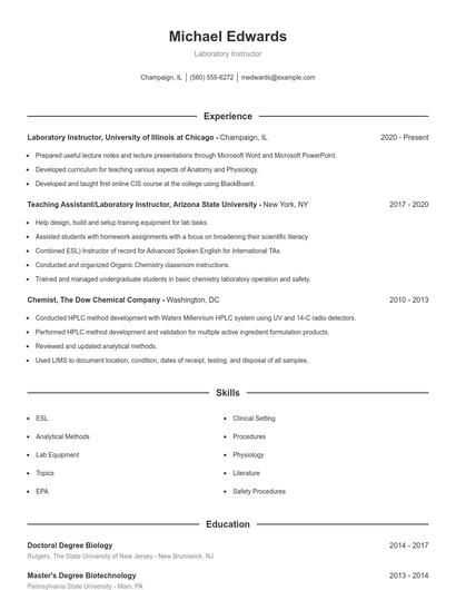 Resume example 1