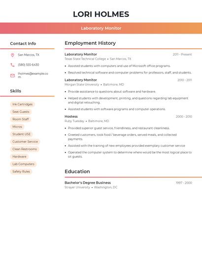 Resume example 3