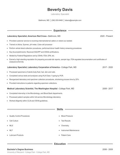 Resume example 1