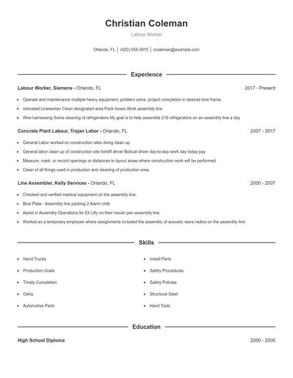 Resume example 1