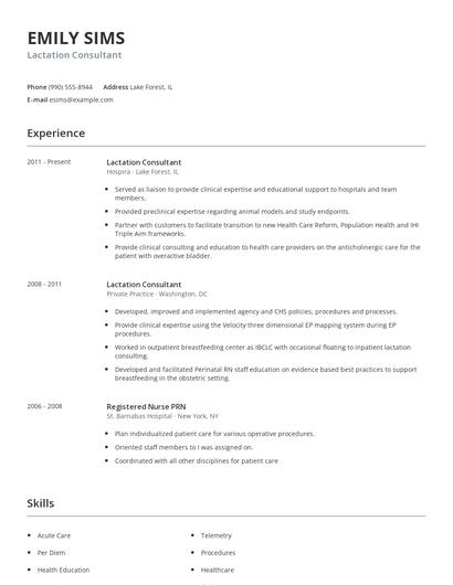 Lactation Consultant Resume