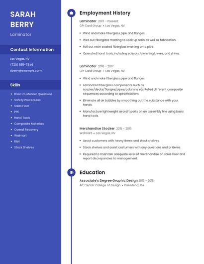 Laminator Resume
