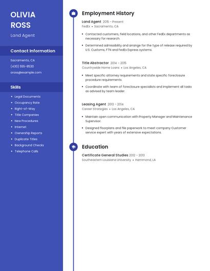 Land Agent Resume