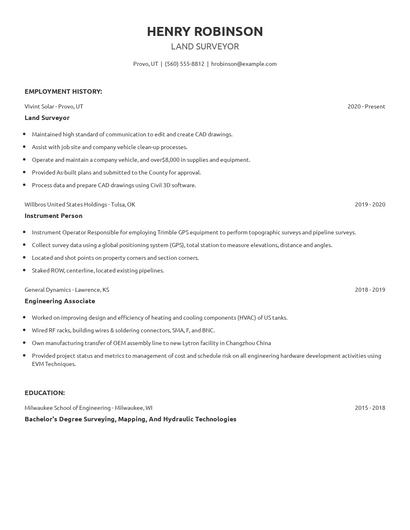 Land Surveyor Resume