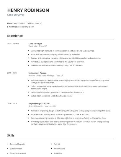 Land Surveyor Resume