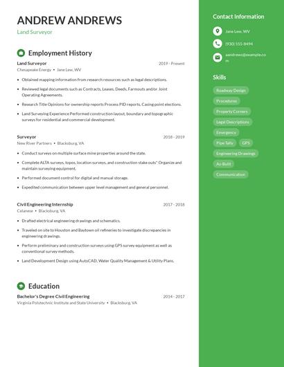 Land Surveyor Resume