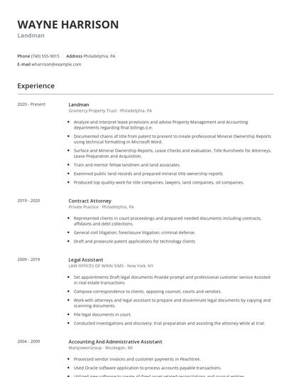 Landman Resume