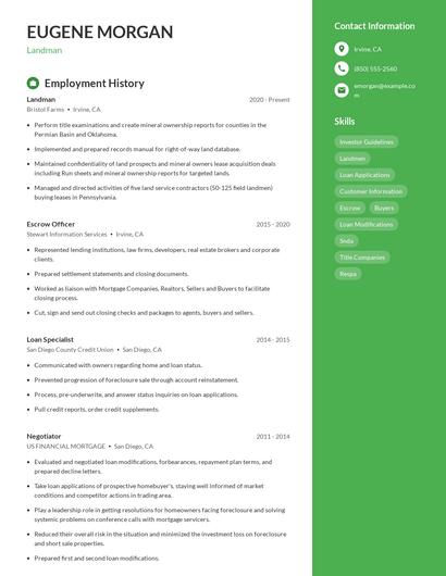 Landman Resume