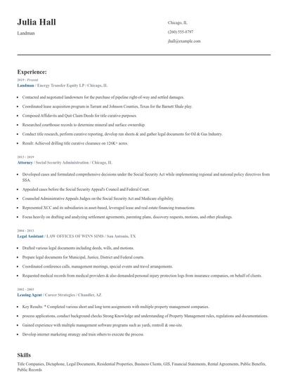 Landman Resume