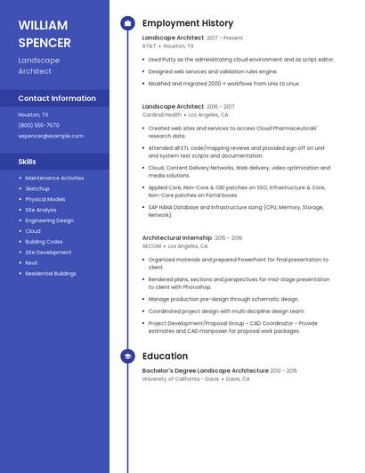 Landscape Architect Resume