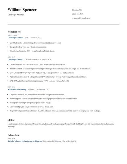 Landscape Architect Resume