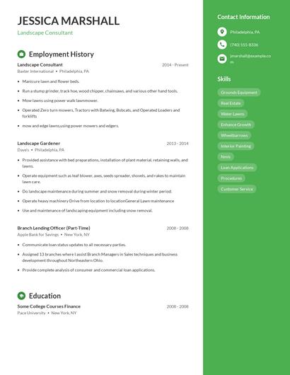 Landscape Consultant Resume
