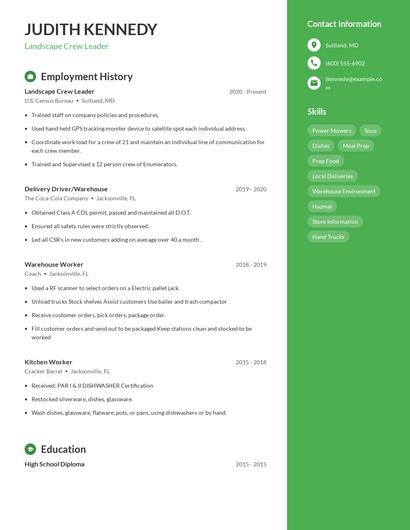 Resume example 5