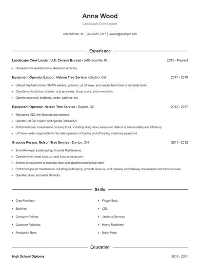 Resume example 1