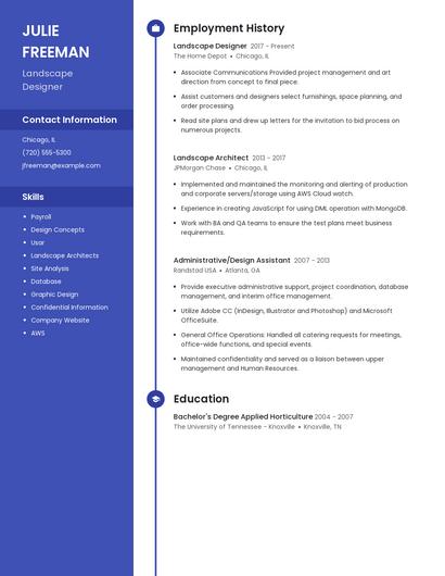 Landscape Designer Resume