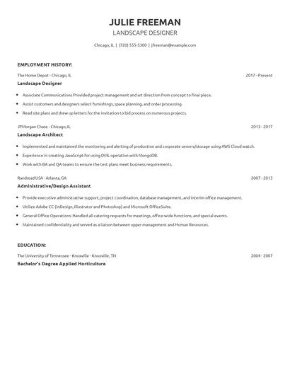 Landscape Designer Resume