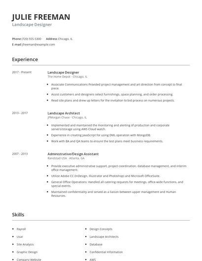 Landscape Designer Resume
