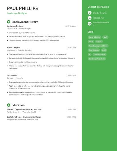 Landscape Designer Resume