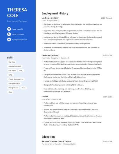 Landscape Designer Resume