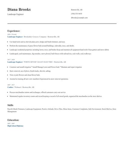 Landscape Engineer Resume