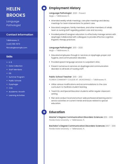 Language Pathologist Resume