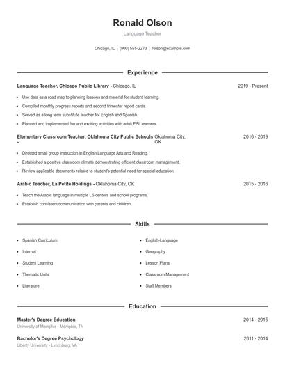 Resume example 1