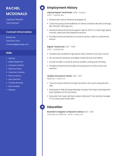 Laptop Repair Technician Resume