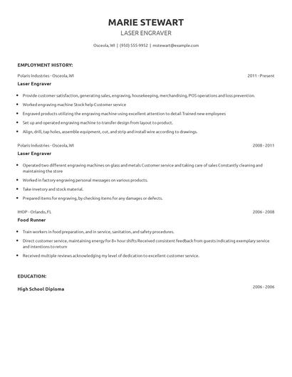 Laser Engraver Resume