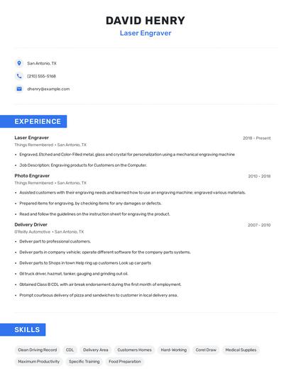 Laser Engraver Resume