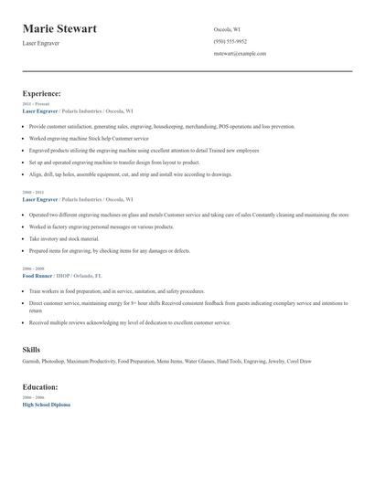 Laser Engraver Resume
