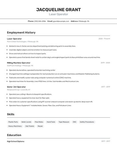 Resume example 2