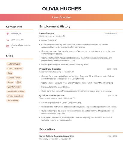 Resume example 3