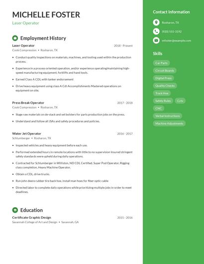 Resume example 4