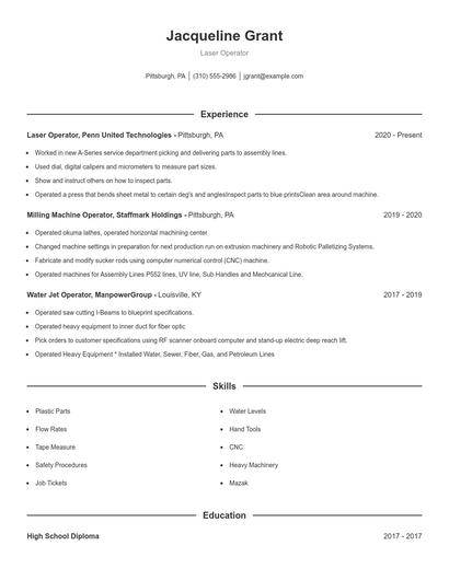 Resume example 1