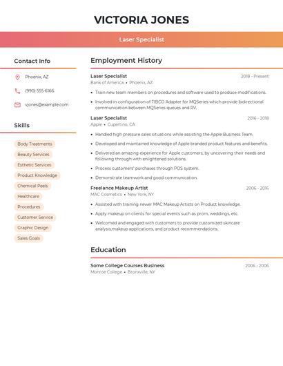 Laser Specialist Resume