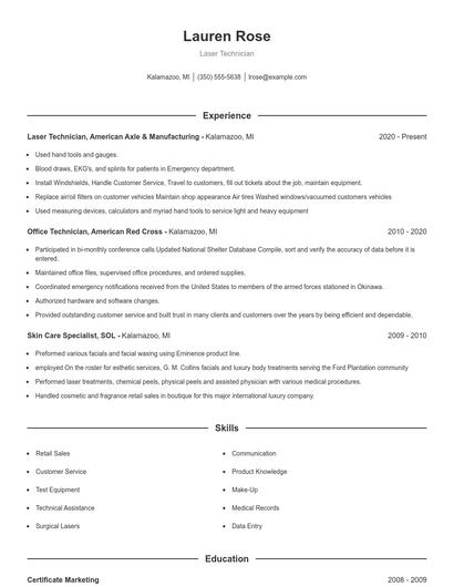 Resume example 1