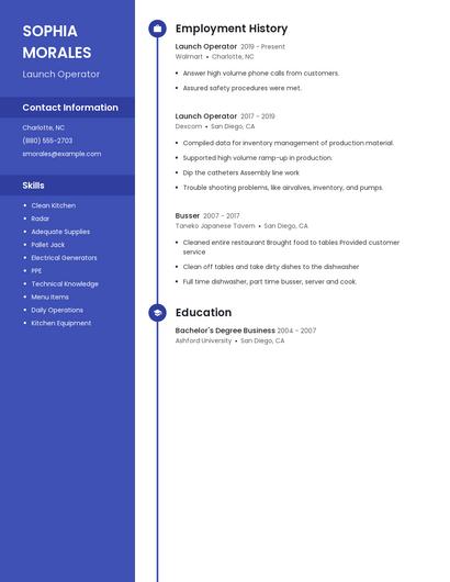 Launch Operator Resume