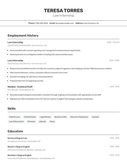 Resume example 2