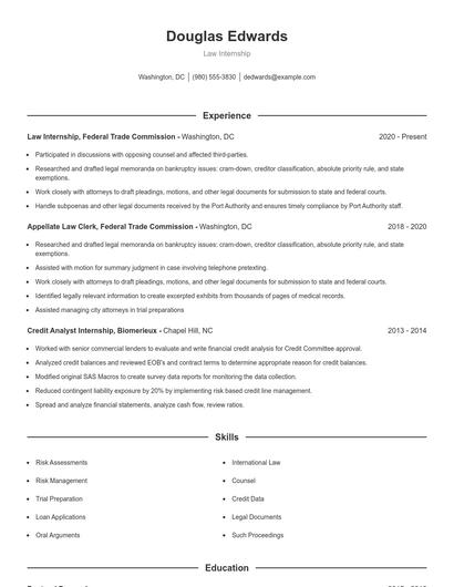 Resume example 1