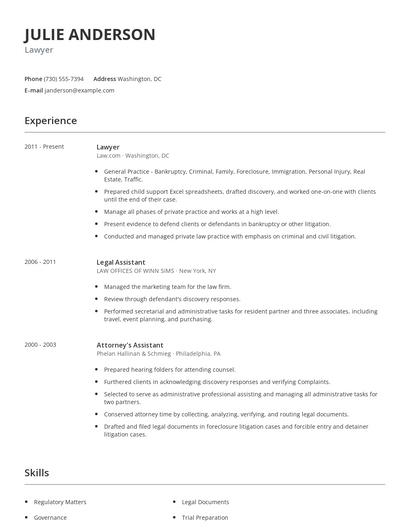 Lawyer Resume