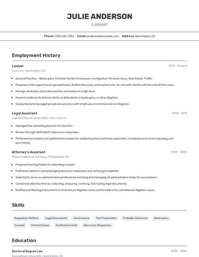 Resume example 2