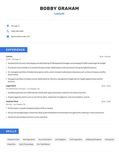 Lawyer Resume