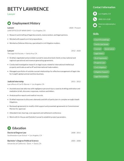 Lawyer Resume