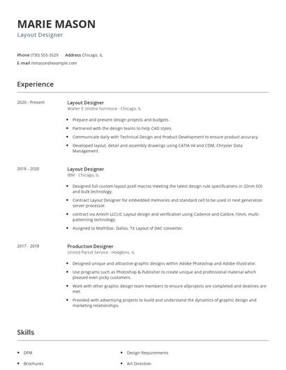 Layout Designer Resume