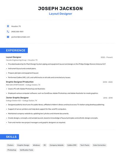 Layout Designer Resume