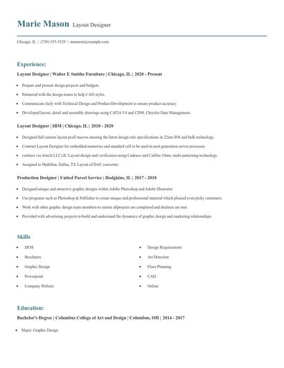 Layout Designer Resume