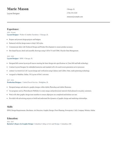 Layout Designer Resume